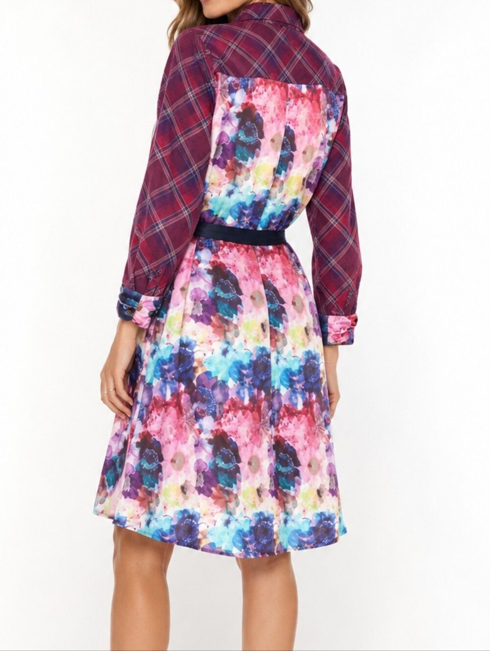ARATTA SILENT JOURNEY Plaid Floral Dress NWT